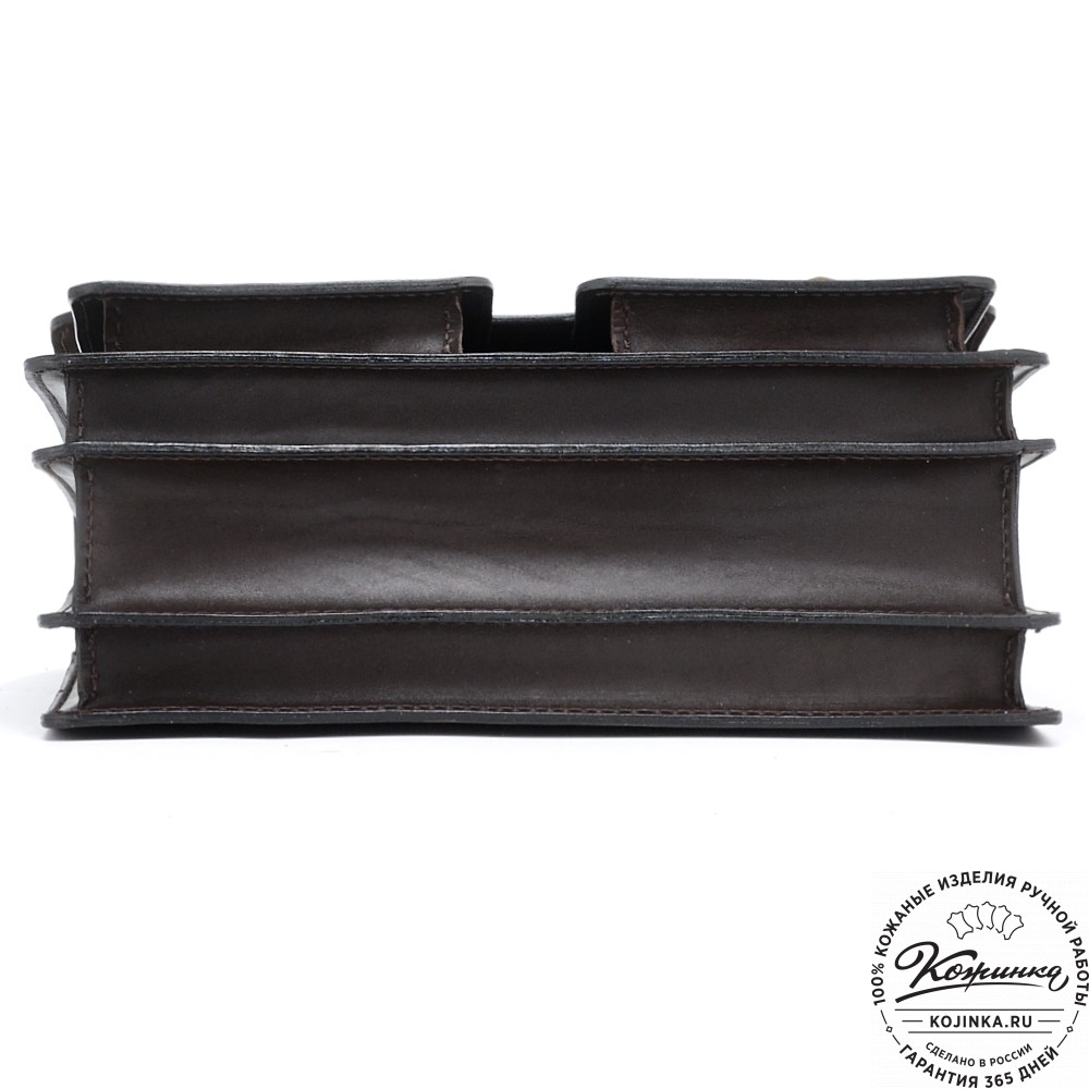 Мужской кожаный портфель "Престиж" (тёмно-коричневый)